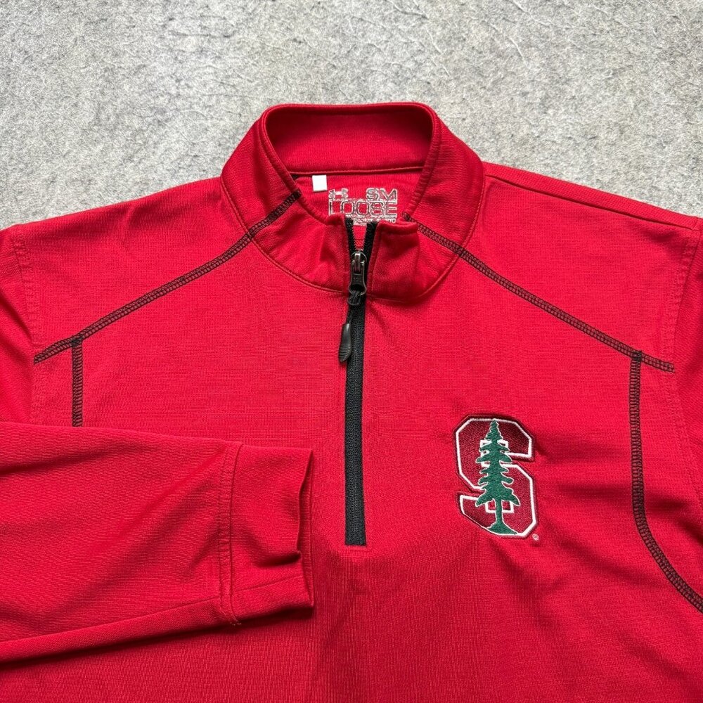 Stanford Cardinal Under Armour 1/4 Zip Pullover Men S Red Loose Performance